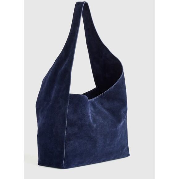 Quince Handbags - Quince NEW Italian Suede Slouchy Shoulder Bag, Color: Midnight